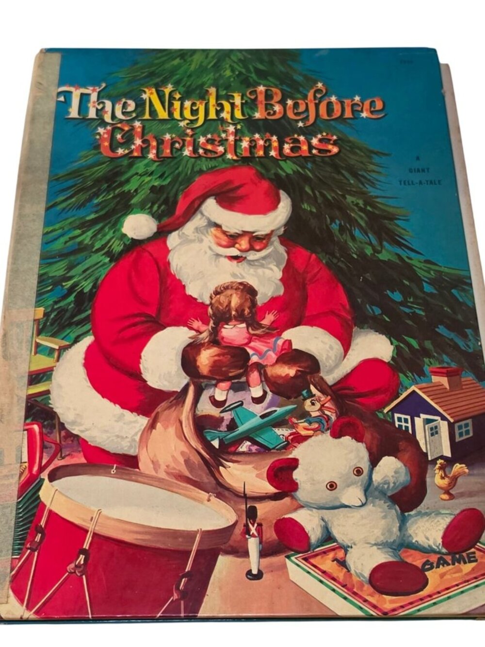 The Night Before Christmas Whitman 2233 Giant Tell a Tale Book 1960 Blue Ccover